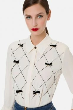Elisabetta Franchi Longsleeve Shirts Shirts White -Elisabetta Franchi Winkel 01007a1824645bc3f01630922c2f4c83