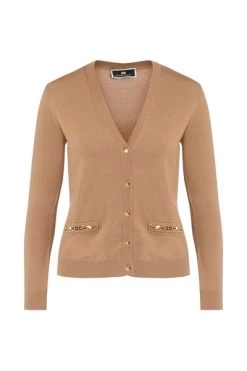 Elisabetta Franchi Vesten Cardigan Brown
