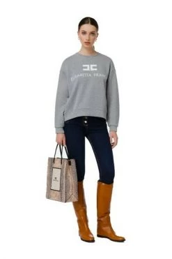 Elisabetta Franchi Hoodies & Sweatvesten Sweatshirt Gray -Elisabetta Franchi Winkel 02510ec3ae9f55c0824ff4e40ba075cd