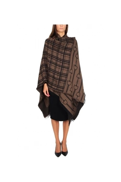Elisabetta Franchi Poncho's Capes Brown 1 Elisabetta Franchi Poncho's Capes Brown