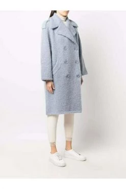 Elisabetta Franchi Trenchcoats & Mantels Double-breasted Knit Coat Blue 9 Elisabetta Franchi Trenchcoats & Mantels Double-breasted Knit Coat Blue -Elisabetta Franchi Winkel 03c4382e4b4632c9ede88beae7760896