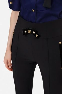 Elisabetta Franchi Wijde Broeken Wide Trousers Black -Elisabetta Franchi Winkel 03ec097825b4a50c25abf9feed099838