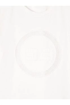 Elisabetta Franchi T-shirts Embroidered Logo-neck Lap T-shirt White