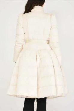 Elisabetta Franchi Parka Jassen Circle Quilted Coat With Logo Belt White -Elisabetta Franchi Winkel 049061fec217b78e36027761ee0002e4