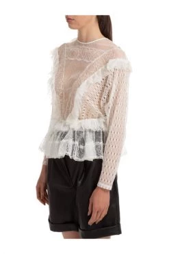 Elisabetta Franchi Blouses Top Long Sleeve White -Elisabetta Franchi Winkel 059b22d0d8b6400d4e368cdf654846fc
