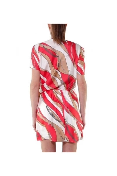 Elisabetta Franchi Casual Jurken Short Foulard Print Dress With Fusciacca Red 3 Elisabetta Franchi Casual Jurken Short Foulard Print Dress With Fusciacca Red - Afbeelding 3