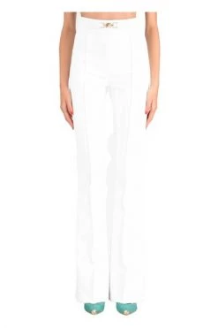 Elisabetta Franchi Wijde Broeken Wide Trousers White -Elisabetta Franchi Winkel 05ef52e215c74c1ff52c4fd52b098e38