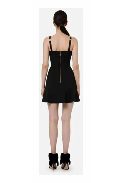 Elisabetta Franchi Casual Jurken Short Dresses Black 4 Elisabetta Franchi Casual Jurken Short Dresses Black - Afbeelding 4