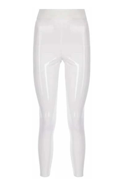 Elisabetta Franchi Leren Broeken Trousers White 3 Elisabetta Franchi Leren Broeken Trousers White - Afbeelding 3