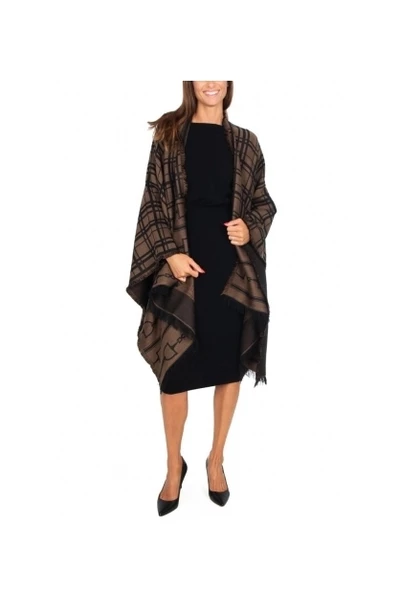 Elisabetta Franchi Poncho's Capes Brown 3 Elisabetta Franchi Poncho's Capes Brown - Afbeelding 3