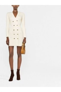 Casual Jurken Elisabetta Franchi Dresses Ivory White