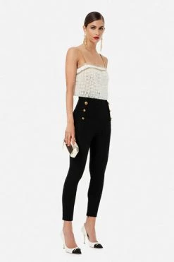 Elisabetta Franchi Pantalons Slim-fit Trousers Black -Elisabetta Franchi Winkel 08f8c6f674640064f6a9e4cd2194118c