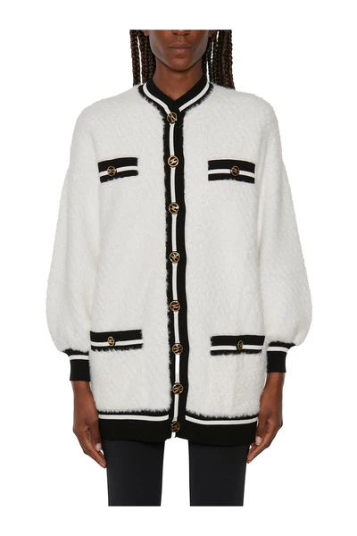 Elisabetta Franchi Vesten Cardigans Beige 3 Elisabetta Franchi Vesten Cardigans Beige - Afbeelding 3