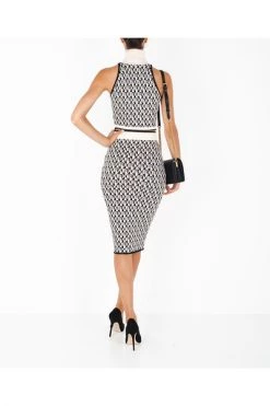 Elisabetta Franchi Midirokken Rhombus Drawing Tube Skirt Gray -Elisabetta Franchi Winkel 09f541bc5e391368e993b02a25e01624