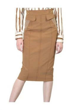 Elisabetta Franchi Midirokken Sheath Dress With Network Inserts Brown -Elisabetta Franchi Winkel 0a1c8a43e10161ca295415566729aa65