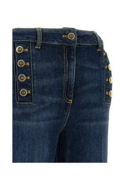 Elisabetta Franchi Buttons-Detail Jeans Blue