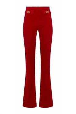 Elisabetta Franchi Wijde Broeken Wide Trousers Red