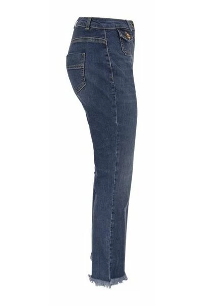 Elisabetta Franchi Flared Jeans Frayed Bottom Jeans Blue 4 Elisabetta Franchi Flared Jeans Frayed Bottom Jeans Blue - Afbeelding 4