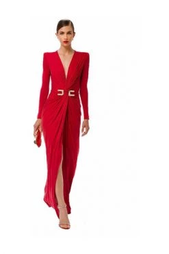 Elisabetta Franchi Jurken Red Carpet Dress Red -Elisabetta Franchi Winkel 0bb1970935beaa445d712f2d3679e84b