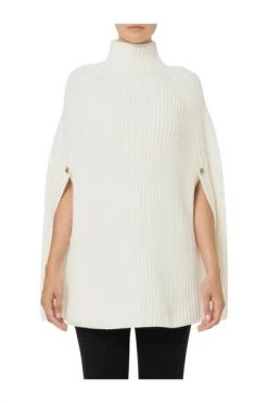 Elisabetta Franchi Coltruien Turtleneck With Cut Sleeves White