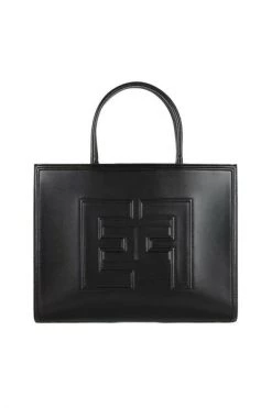 Elisabetta Franchi Shoppers Tote Bags Black