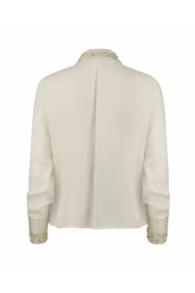 Elisabetta Franchi Longsleeve Shirts Long-Sleeved Shirt With Pearl Detailing White 1 Elisabetta Franchi Longsleeve Shirts Long-Sleeved Shirt With Pearl Detailing White