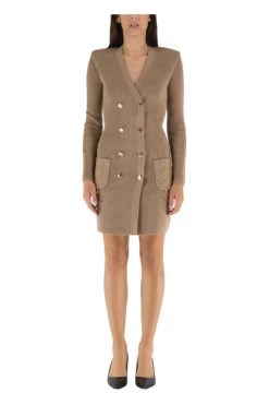 Elisabetta Franchi Casual Jurken Knitted Dresses Beige