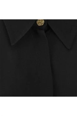 Elisabetta Franchi Longsleeve Shirts Slip Line Georgette Shirt Black