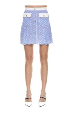 Elisabetta Franchi Korte Rokken Buttoned Mini Skirt Blue -Elisabetta Franchi Winkel 0d6dcbc5ba8f1f7ecb0b5340bce6eab9