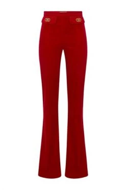 Elisabetta Franchi Wijde Broeken Wide Trousers Red