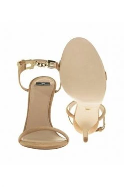 Elisabetta Franchi Sandalen Open-Toe Sandals With Logoed Strap Brown -Elisabetta Franchi Winkel 0e2cf73d1d1725cb57ed0ac24fc7b588