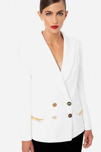 Elisabetta Franchi Blazers White 3 Elisabetta Franchi Blazers White - Afbeelding 3