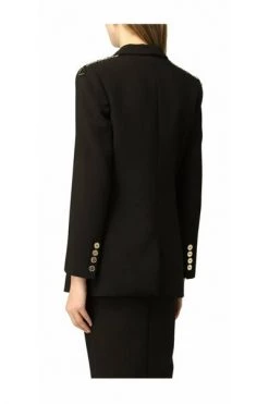Elisabetta Franchi Blazers Double-breasted Jacket With Chains Black