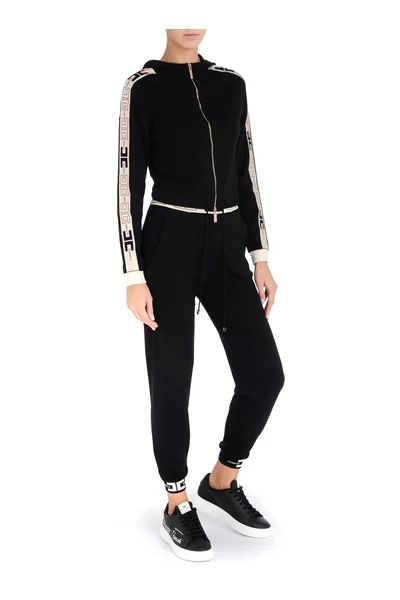 Elisabetta Franchi Hoodies & Sweatvesten Sweatshirt MK17S16E2 Black 2 Elisabetta Franchi Hoodies & Sweatvesten Sweatshirt MK17S16E2 Black - Afbeelding 2