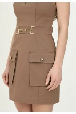 Elisabetta Franchi Casual Jurken Utility Chic Dress In Cotton Brown -Elisabetta Franchi Winkel 104d546a02e37e0ff8135dcbe9cfe404