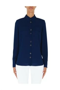 Elisabetta Franchi Longsleeve Shirts Shirt Blue -Elisabetta Franchi Winkel 10a6754ee821fc810a4b31841a8254d5