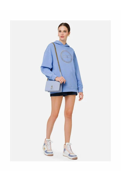 Elisabetta Franchi Hoodies & Sweatvesten Hoodies Blue 1 Elisabetta Franchi Hoodies & Sweatvesten Hoodies Blue