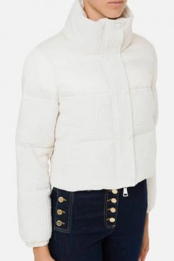 Elisabetta Franchi Gewatteerde Jassen Tweed And Fabric Plummifer White -Elisabetta Franchi Winkel 118e3c0bf6f3f3a712b3bff747a4cb55