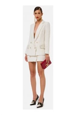 Elisabetta Franchi Blazers Blazer White -Elisabetta Franchi Winkel 11f9909d5353881fb24144f395d6f9eb