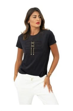 Elisabetta Franchi T-shirts T-shirt Black -Elisabetta Franchi Winkel 1295cc1a545d71f1ea70a2cc5d360251