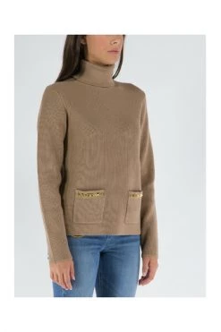 Elisabetta Franchi Coltruien Turtlenecks Brown -Elisabetta Franchi Winkel 12a59ad00bb3c09351befa432a726998