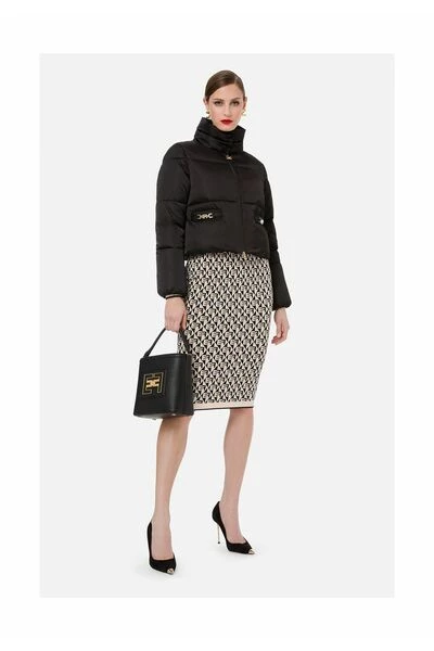 Elisabetta Franchi Gewatteerde Jassen Down Jackets Black 5 Elisabetta Franchi Gewatteerde Jassen Down Jackets Black - Afbeelding 5
