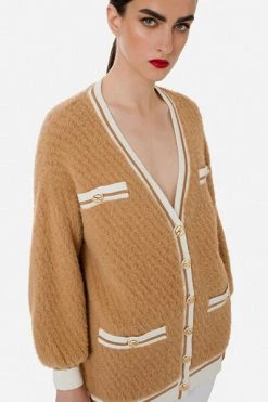 Elisabetta Franchi Vesten Cardigans Brown -Elisabetta Franchi Winkel 14474e2c2c10693aab19a09331a6b672