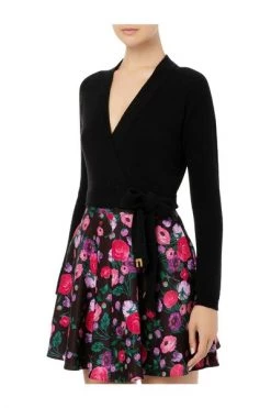 Elisabetta Franchi Sweaters Wraparound Sweater With Side Bow Black