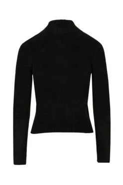 Elisabetta Franchi Hoodies & Sweatvesten ZIPPED SWEATSHIRT WITH LOGO Black