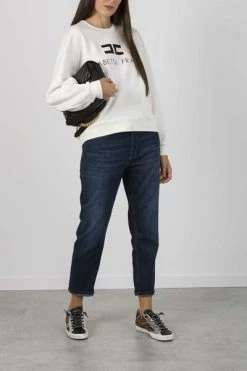 Elisabetta Franchi Hoodies & Sweatvesten Sweatshirt With Logo Beige -Elisabetta Franchi Winkel 15e29b58f7b2e6051471f5bb9876bb70