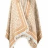 Poncho's Elisabetta Franchi Jackets Camel Brown