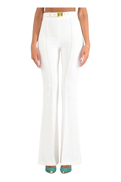 Vrijetijds Broeken ELISABETTA FRANCHI Flared Trousers White 3 Vrijetijds Broeken ELISABETTA FRANCHI Flared Trousers White - Afbeelding 3