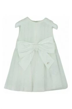 Elisabetta Franchi Jurken My Little Girl Ivory Baby Dress In Tulle Ceremony White