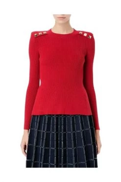 Elisabetta Franchi Sweaters Round-neck Knitwear Red